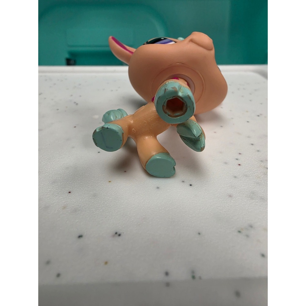 LPS Littlest Pet Shop Giraffe #2303 Teal and Pink Collectable Figure Pet - Picture 10 of 15